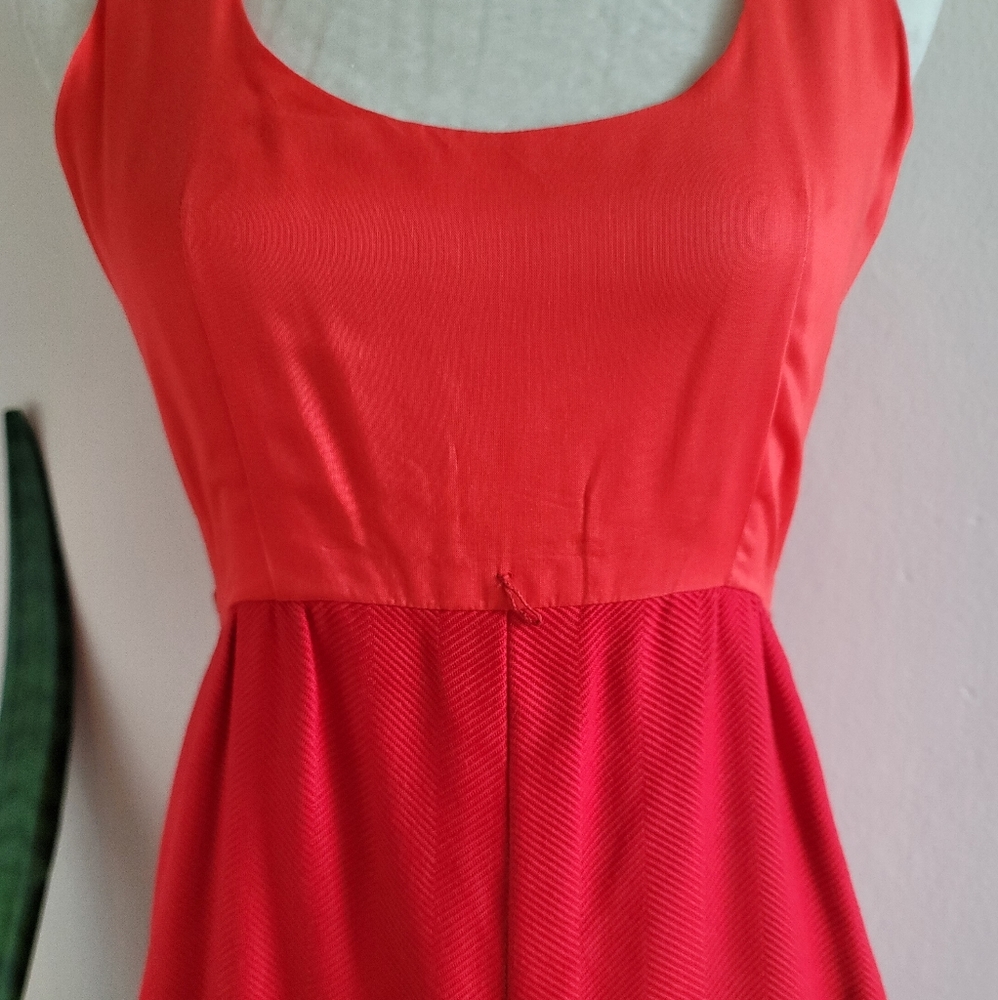 VTG 60s Mod Tangerine Disco Ball Dress - Picture 13 of 16